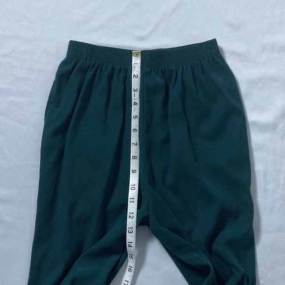 Vintage Bon Worth Deep Sea Green Suede Elastic Waist Pants Size SP - Picture 8 of 8